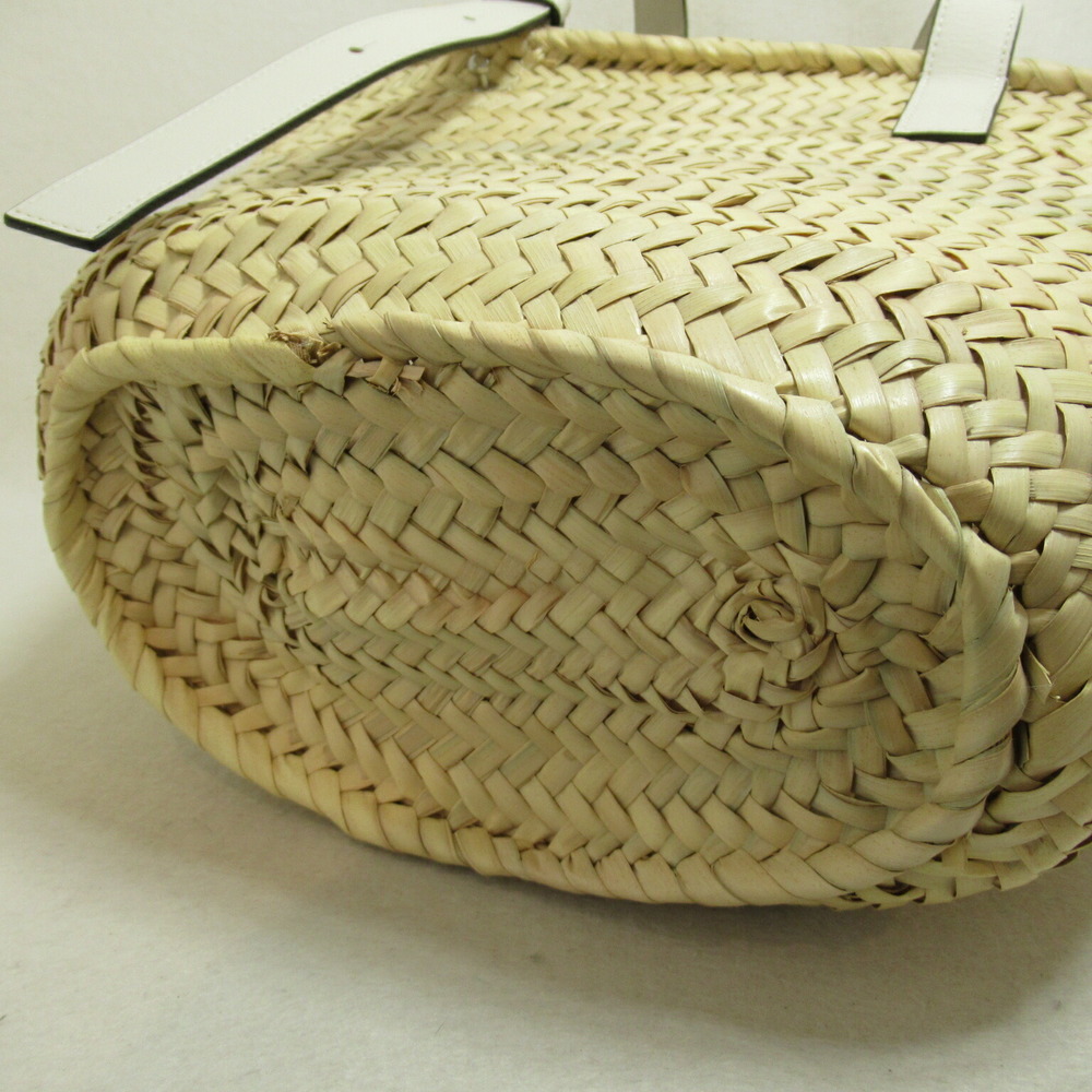 Loewe Natural Shoulder Palm Leaf Bag Basket White Calf - Picture 4 of 9